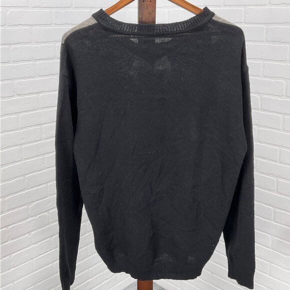 Club Room Sweater Mens XLarge Black Gray Argyle Lambswool Relaxed Classic Preppy - Picture 3 of 11
